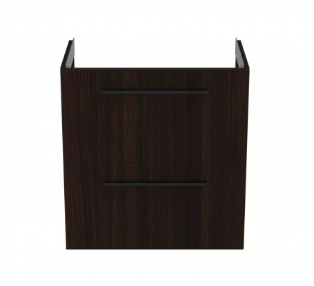 Mobilier baie suspendat - Mobilier de baie 60 cm stejar cafeniu I.Life S cu manere negru mat