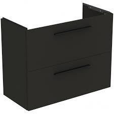 Mobilier de baie 80 cm gri carbon mat I.Life S cu manere negru mat