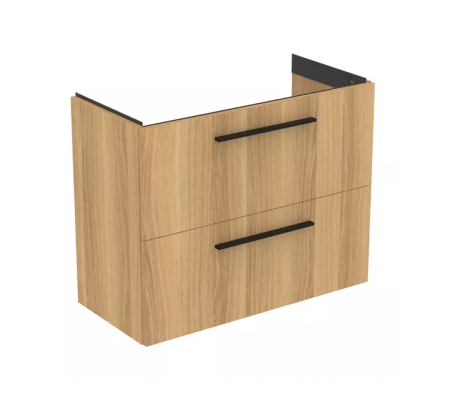 Mobilier baie suspendat - Mobilier de baie 80 cm stejar natural I.Life S cu manere negru mat