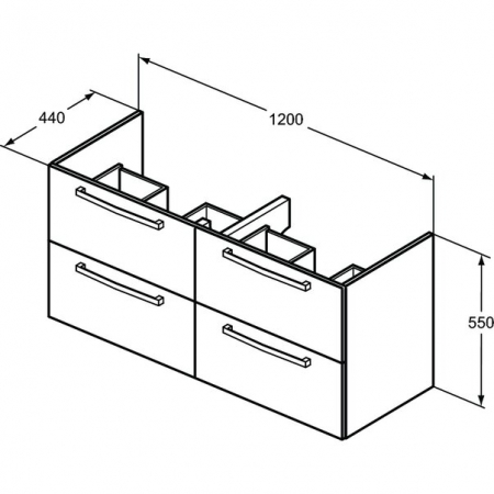 Set mobilier suspendat și lavoar Tempo Ideal Standard 120 cm [1]