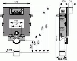 Rezervor incastrat pentru constructii din zidarie, cu actionare frontala sau superioara. H = 820 mm TECE box [1]