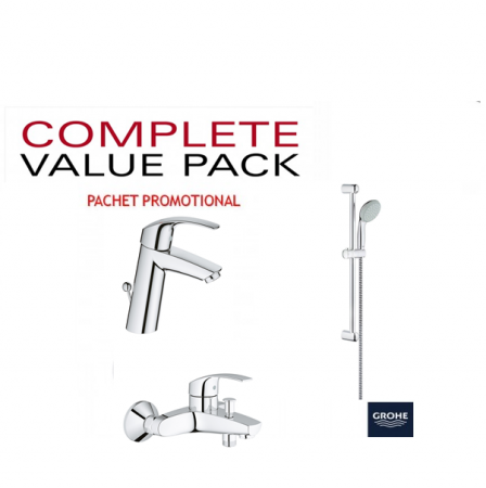 Seturi Baterii - Set baterii Eurosmart Grohe lavoar M, cada , set dus Tempesa 100 1 jet