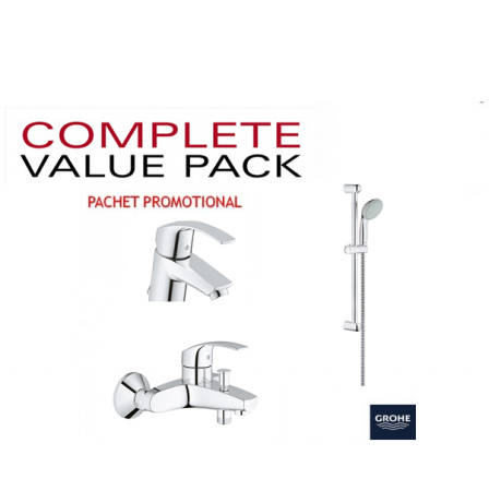 Seturi Baterii - Set baterii Eurosmart Grohe lavoar S, cada , set dus Tempesa 100 1 jet