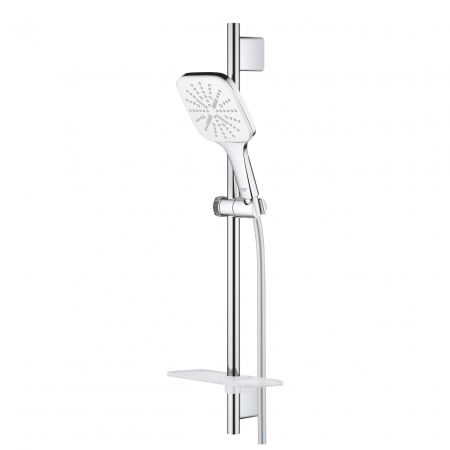 Set dus cu 3 jeturi si bara 60 cm Rainshower SmartActive 130 Cube Grohe crom alb [2]