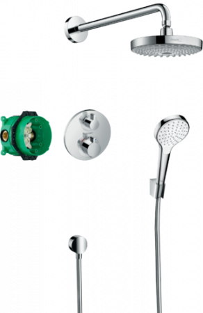 Baterii cu Termostat - Set dus termostatic incastrat Design Croma Select S/Ecostat S