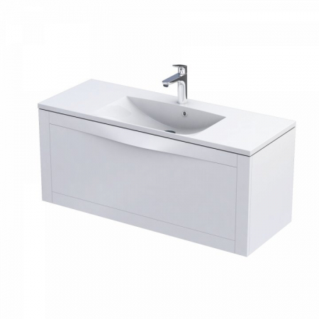 Mobilier baie suspendat - Set mobilier de baie 120 cm Skagen alb mat si lavoar Amelia