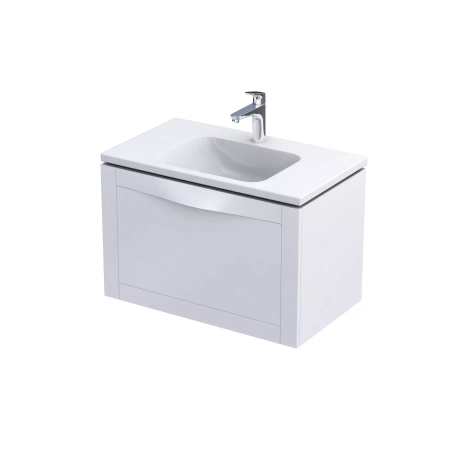 Mobilier baie suspendat - Set mobilier de baie 80 cm Skagen alb mat si lavoar Amelia