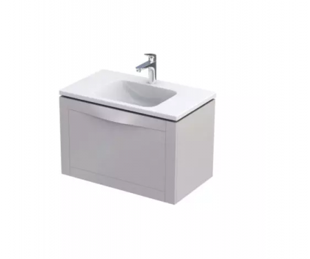 Mobilier baie suspendat - Set mobilier de baie 80 cm Skagen sand mat si lavoar Amelia
