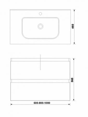 Set mobilier de baie suspendat 80 cm cu 2 sertare Daily alb lucios [1]