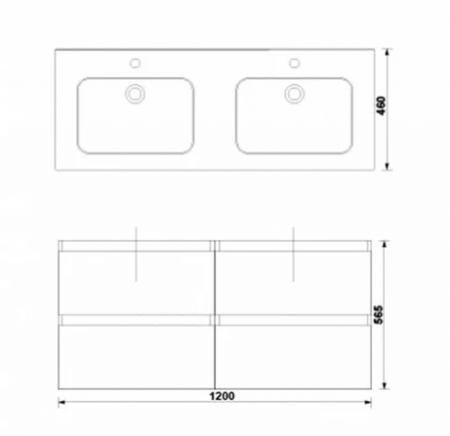 Set mobilier de baie suspendat 120 cm 4 sertare Daily stejar rustic [1]