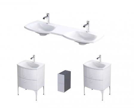 Mobilier baie stativ - Set mobilier si lavoar 144 cm Louis