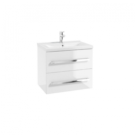 Defra - Set mobilier suspendat baie alb lucios Granada si lavoar 60 cm