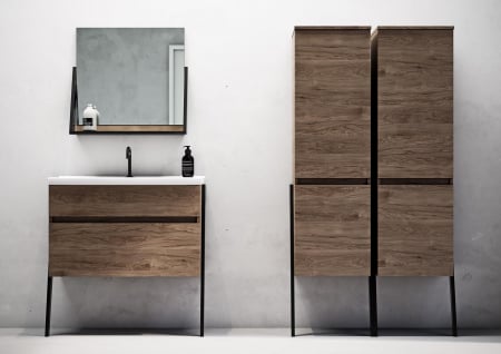 Set mobilier suspendat baie nuc rockford Op-Arty si lavoar Olex Defra 80 cm [2]