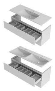 Set mobilier suspendat baie Siena și lavoar cu o cuvă Amelia 120 cm [3]