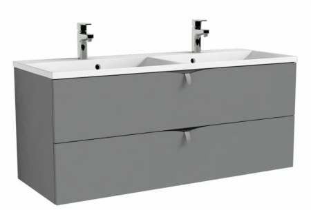 Oristo - Set mobilier suspendat baie Siena și lavoar cu doua cuve Amelia 120 cm
