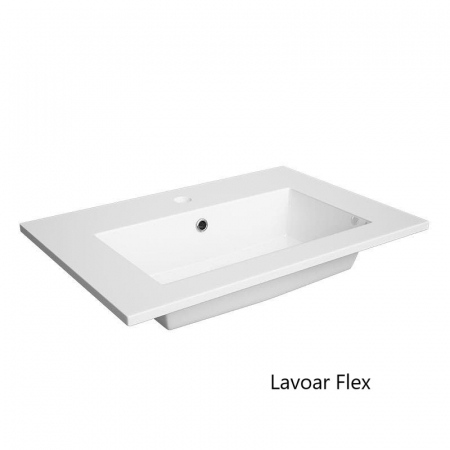 Set mobilier suspendat baie verde inchis mat Como Defra si lavoar 80 cm [1]