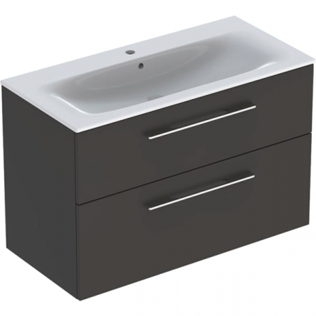 Producatori Colectii - Set mobilier suspendat baie și lavoar Selnova Square 100 cm Geberit 2 sertare