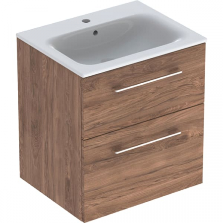 Geberit - Set mobilier baie suspendat și lavoar Selnova Square 60 cm Geberit 2 sertare