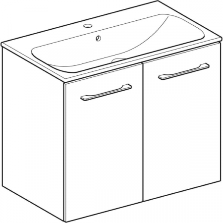 Set mobilier baie suspendat și lavoar Selnova Square 80 cm Geberit [2]