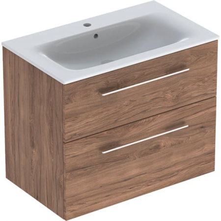 Geberit - Set mobilier suspendat și lavoar pentru baie Selnova Square 80 cm Geberit 2 sertare