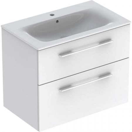 Mobilier baie - Set mobilier suspendat și lavoar pentru baie Selnova Square 80 cm Geberit 2 sertare