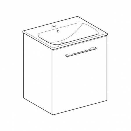 Set mobilier baie suspendat și lavoar Selnova Square 60 cm Geberit [1]