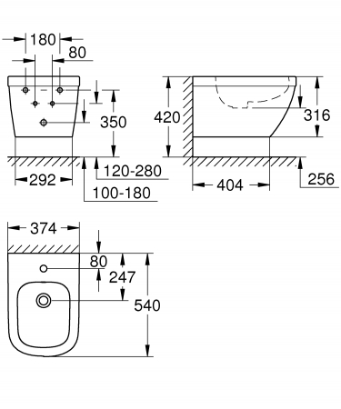 Bideu suspendat Euro Ceramic [2]