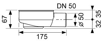 Sifon orizontal TECE drainline DN50, inaltime montaj 95mm [3]