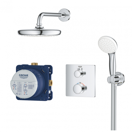 Sistem dus incastrat cu termostat Grohtherm Grohe cu cap dus Tempesta 210 patrat [1]