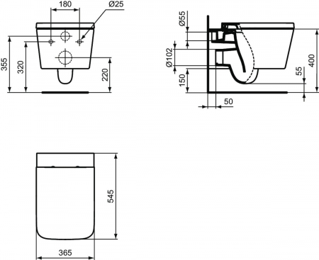 Vas WC suspendat Blend Cube Aquablade [2]