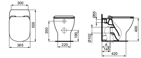 WC stativ Tesi BTW Ideal Standard T007701 [1]