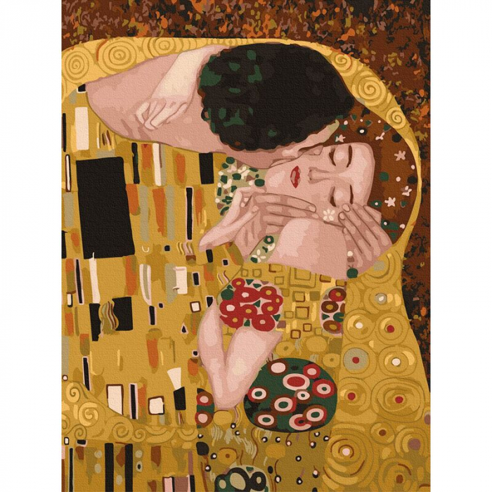 Set pictura pe numere, cu sasiu, Sarutul - Klimt, 30x40 cm [1]