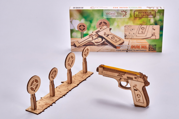 Puzzle 3D Mecanic, Pistol cu tinte, 65 piese [10]