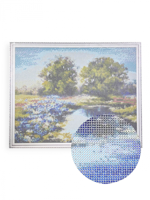 Set goblen cu diamante, cu sasiu, Izvor vara, 40x50 cm [2]
