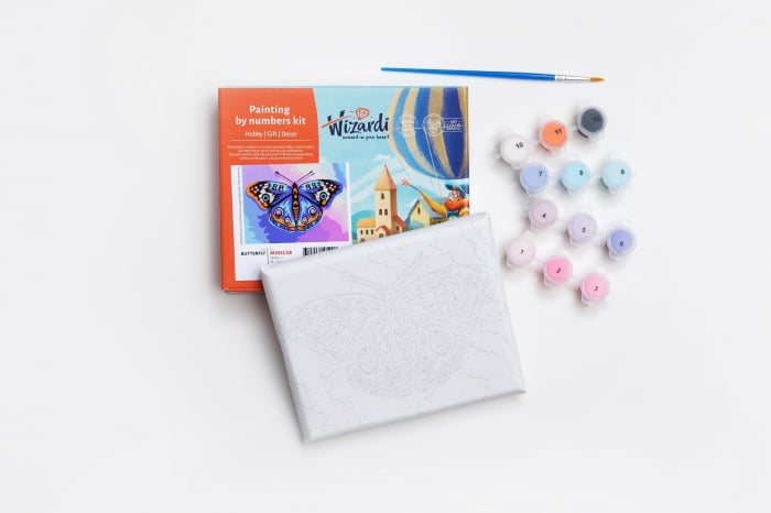 Set pictura pe numere, cu sasiu, Flamingo, 16.5x13 cm [2]