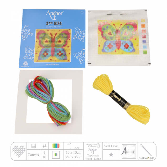 Primul meu set de broderie, Fluture, 10x10cm [2]