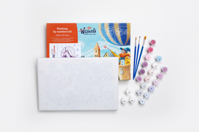 Set pictura pe numere , cu sasiu, Pisica curcubeu, 29,7x21 cm [3]