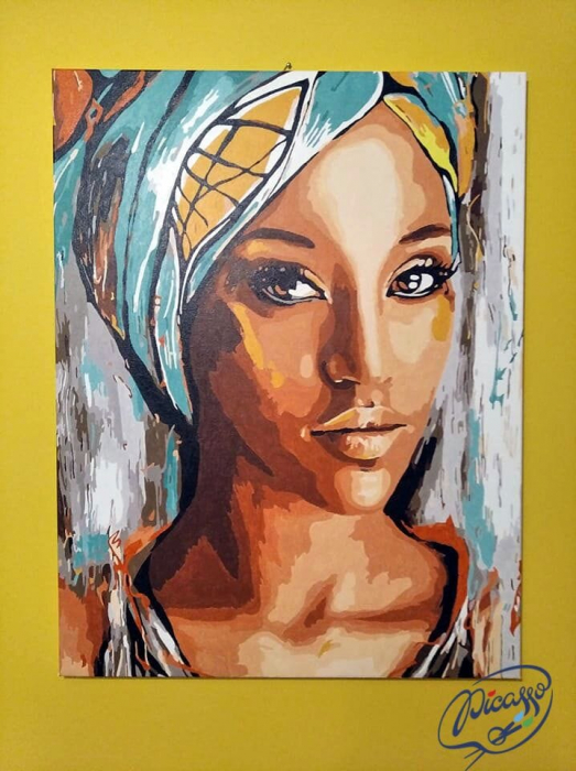 Set pictura pe numere, cu sasiu, Frumusete orientala, 50x65 cm [2]