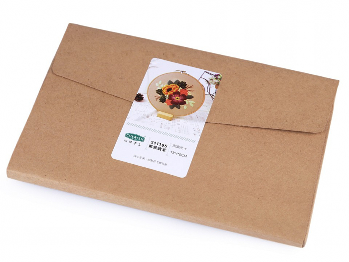 Set pentru brodat cu imprimeu, fara gherghef, Buchet vintage [3]