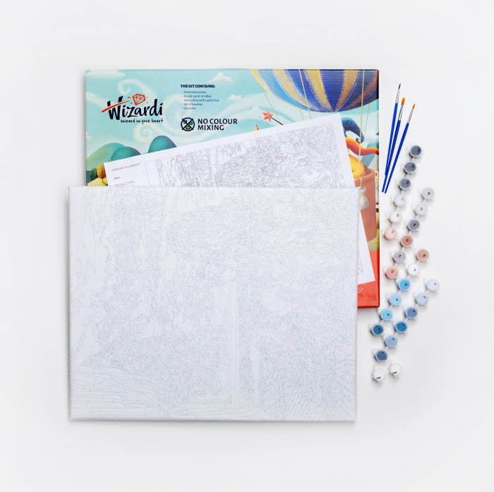 Set pictura pe numere, cu sasiu, Buchet alpin, 40x50 cm [2]