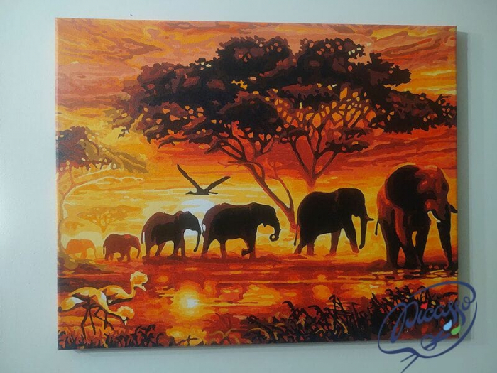 Set pictura pe numere, cu sasiu, Spiritul Africii, 40x50 cm [2]