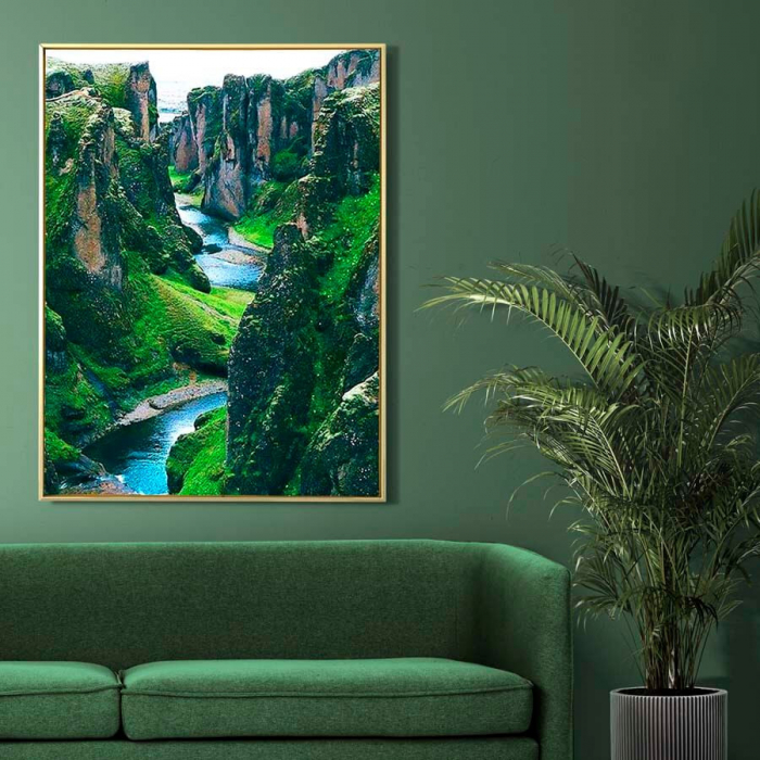 Set goblen cu diamante, cu sasiu, Stanci inverzite, 40x50 cm [6]