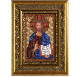 Set broderie cu margele cusute, Icoana Iisus, 16x26 cm [2]