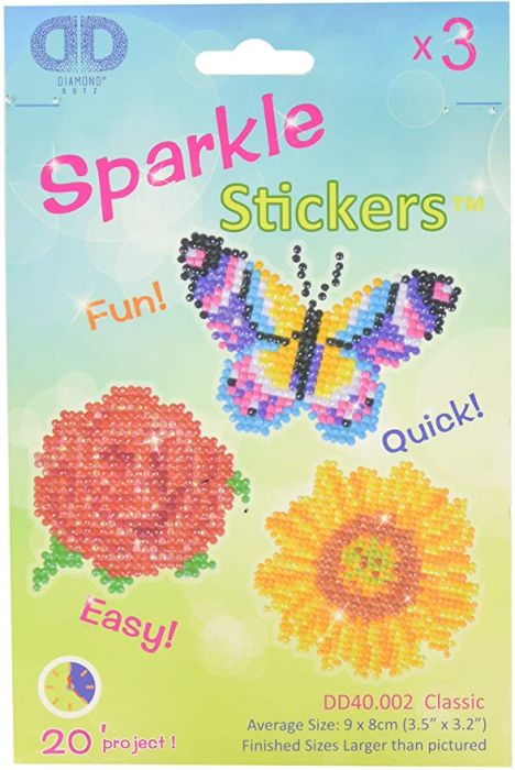 Set 3 goblenuri cu diamante magnet, Flori si fluture, 9x8cm [2]