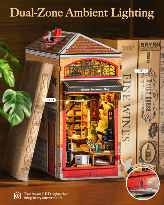 Book nook, Cotor de carte DIY, Papetaria inteleptilor, 472 piese [4]