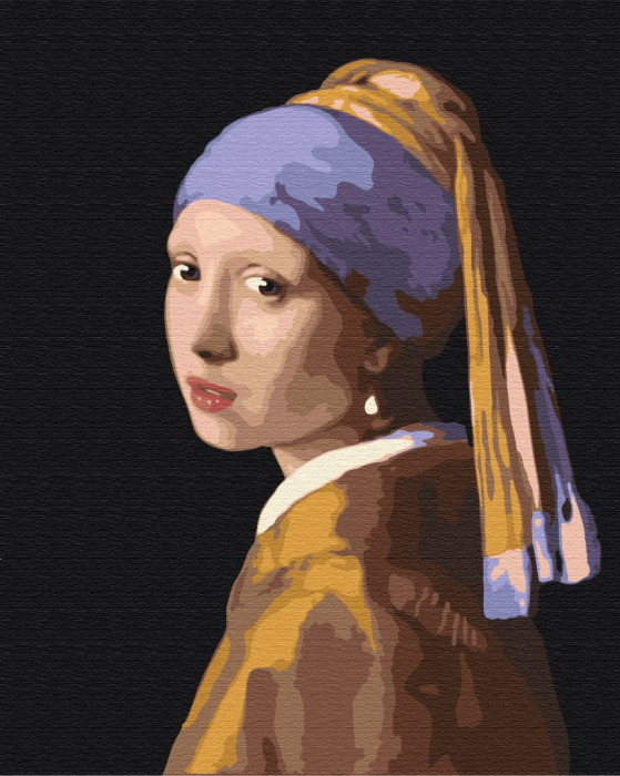 Set pictura pe numere, cu sasiu, Fata cu cercel de perla - Vermeer, 40x50 [1]