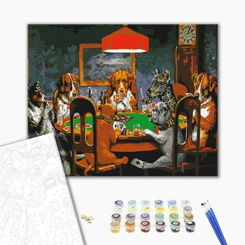 Set pictura pe numere, cu sasiu, Poker, 40x50 cm [2]