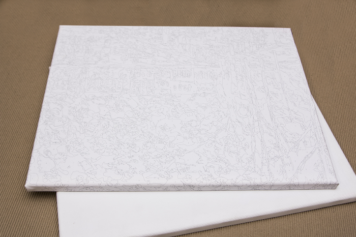 Set 3 picturi pe numere, cu sasiu, Seara in Japonia, 40x50, 30x40, 20x30 cm [2]