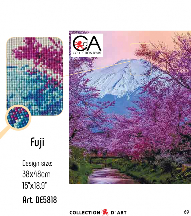 Set goblen cu diamante, fara sasiu, Fuji, 48x38cm [2]