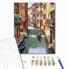 Set pictura pe numere, cu sasiu, Canal venetian, 40x50 cm [2]